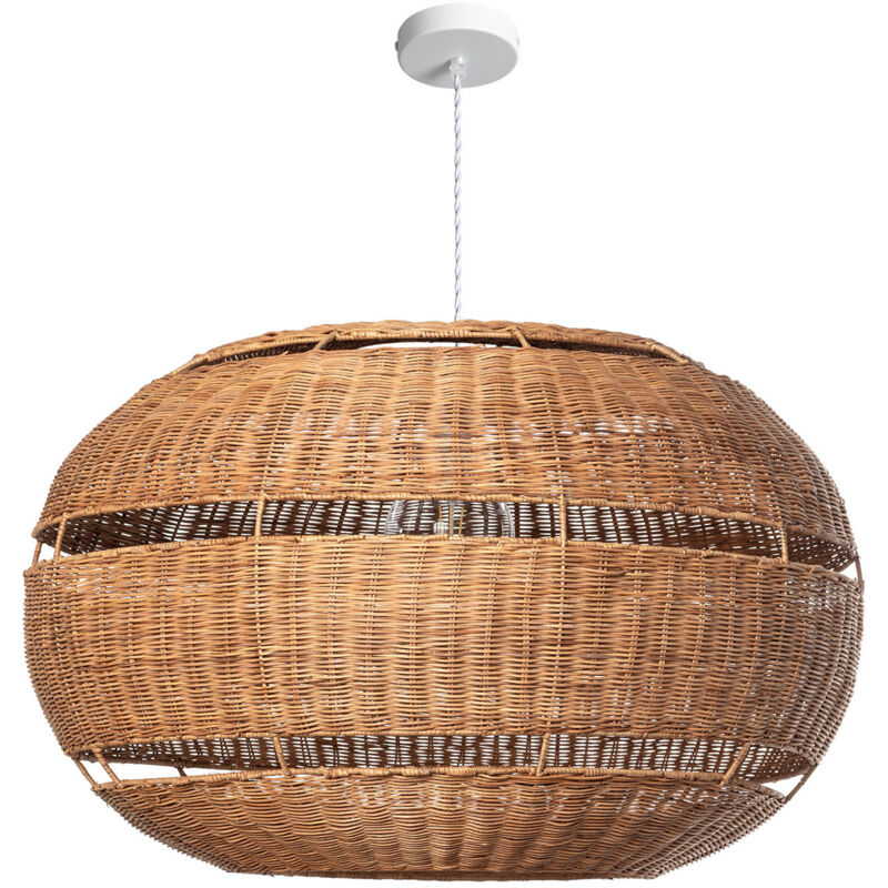Iluzzia - Suspension Rotin Oblate Bulang Ø800 mm Naturel tressé