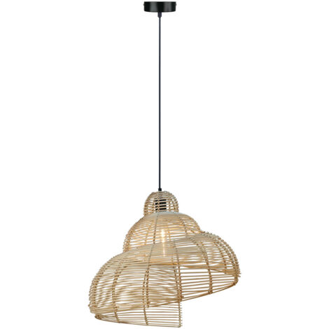Suspension rotin scandinave Ø60 E27 15W Shella Prestige