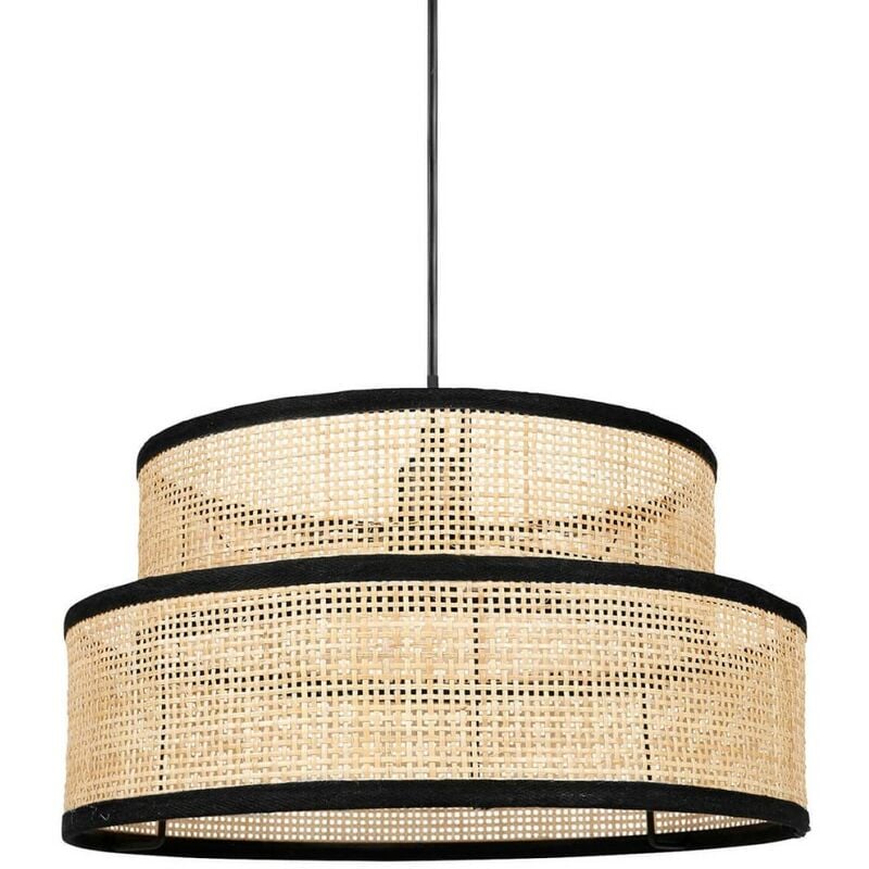 Suspension rotin Yuca noir D35