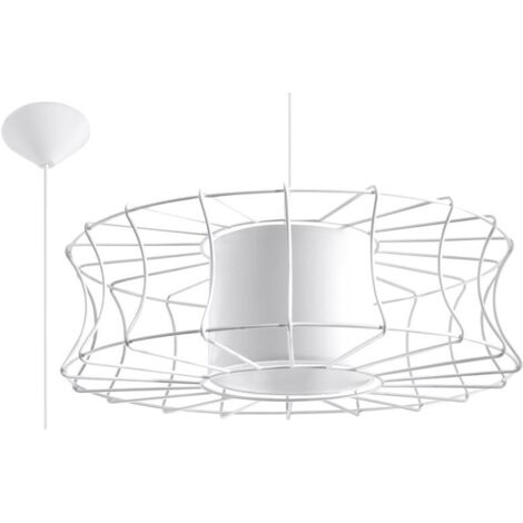 Suspension Salerno blanche métal Ø49 E27 Sollux Lighting