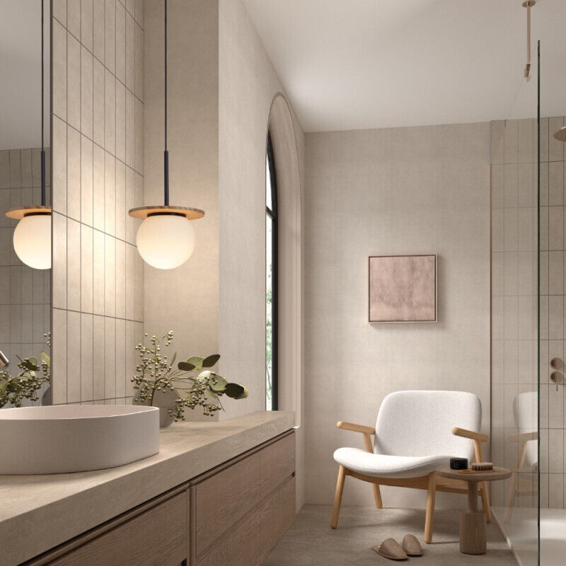 Suspension salle de bain Floc bois naturel IP44