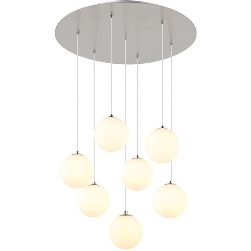 Globo Lighting - Suspension salon luminaire led 7 ampoules boules de verre h 120 cm