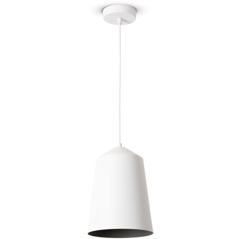 Suspension Salon Lampe Suspendue Table Cuisine Abat-Jour Design Industriel Lampe à suspension - Blanc, Gris (Ø19.5 cm) - Paco Home