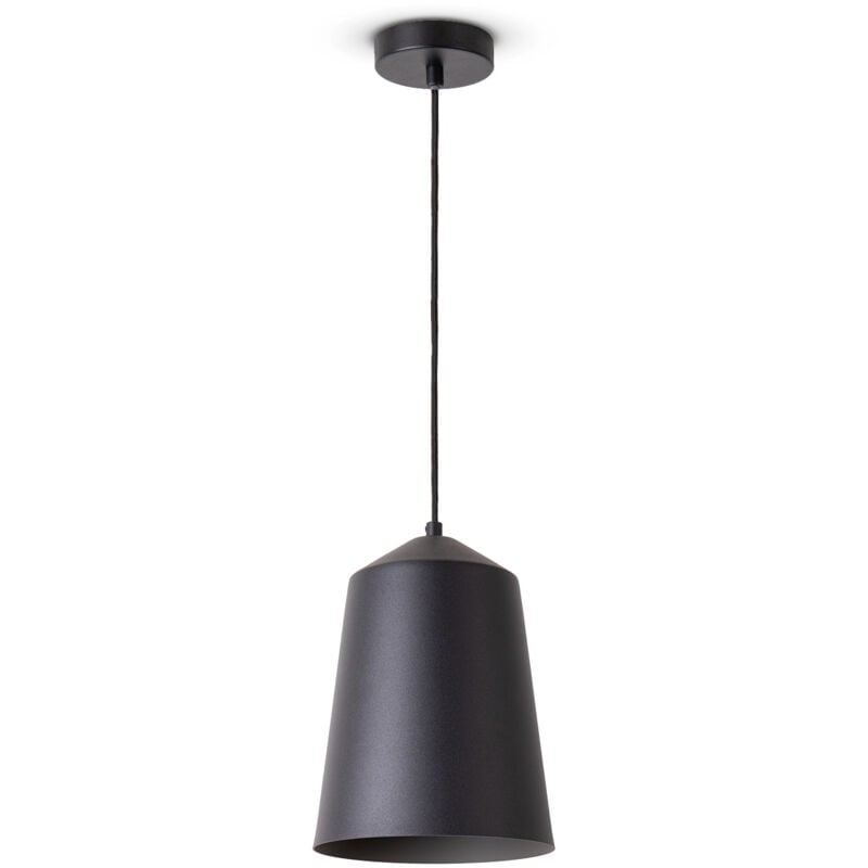 Suspension Salon Lampe Suspendue Table Cuisine Abat-Jour Design Industriel Lampe à suspension - Noir, Gris (Ø19.5 cm) - Paco Home