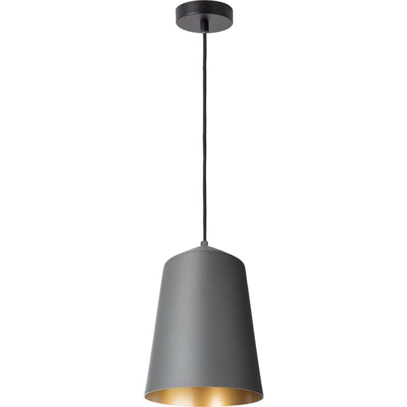 Suspension Salon Lampe Suspendue Table Cuisine Abat-Jour Design Industriel Or (Ø19.5 cm), Suspension - Anthracite - Paco Home