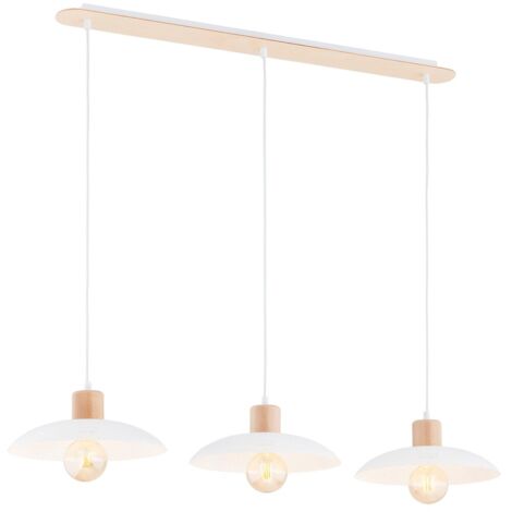 Suspension scandinave bois clair 3 globes Kobe Emibig