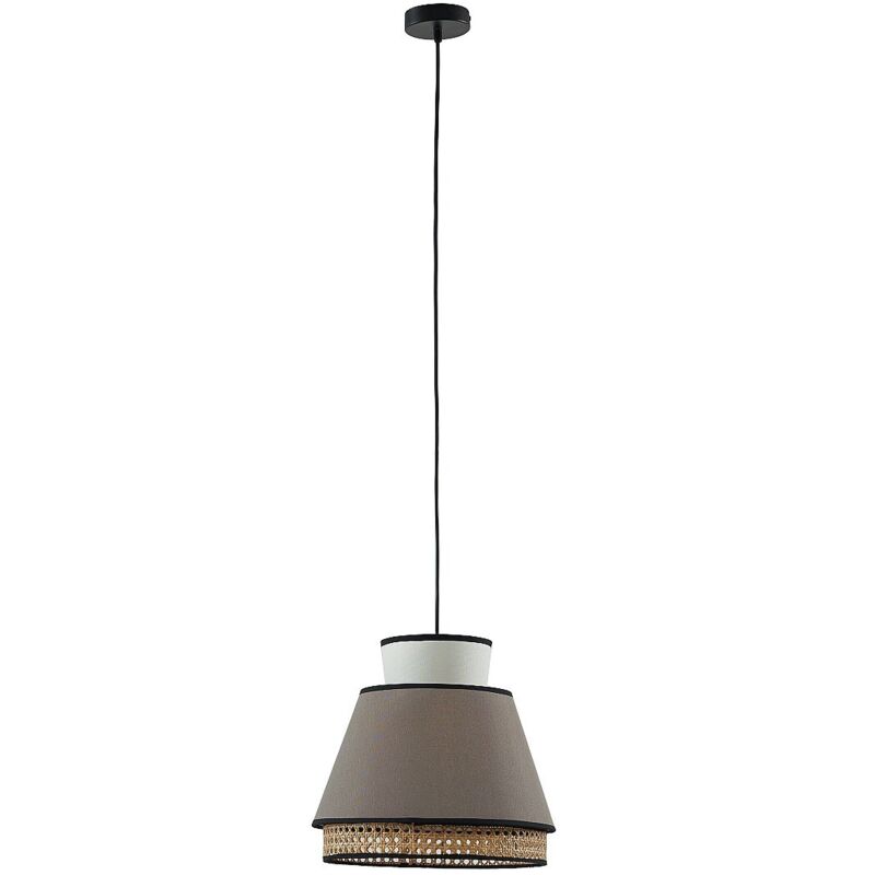 Vente-unique - Suspension scandinave cannage- Naturel et Taupe - D.35 x H.120 cm - klaus Vente-unique - Suspension scandinave cannage- Naturel et Taupe - D.35 x H.120 cm - klaus