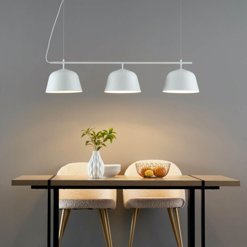 Grande suspension scandinave métal blanc - Oviedo