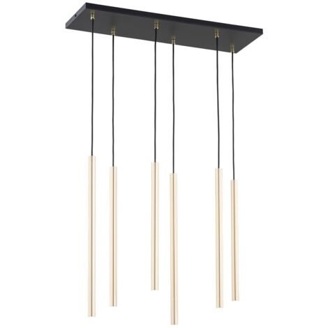 Suspension Selter glamour dorée rectangulaire 6xG9