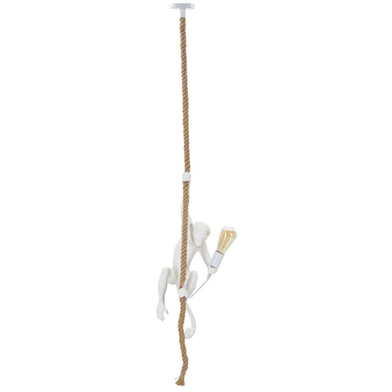 Epikasa - Suspension Singe, Polyrésine, Blanc, Marron, 27x32x60 cm Epikasa - Suspension Singe, Polyrésine, Blanc, Marron, 27x32x60 cm