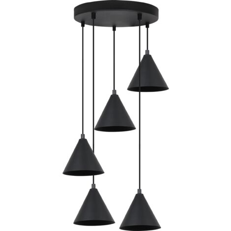SUSPENSION SOHO NOIRE 5 PL 14 CM E14