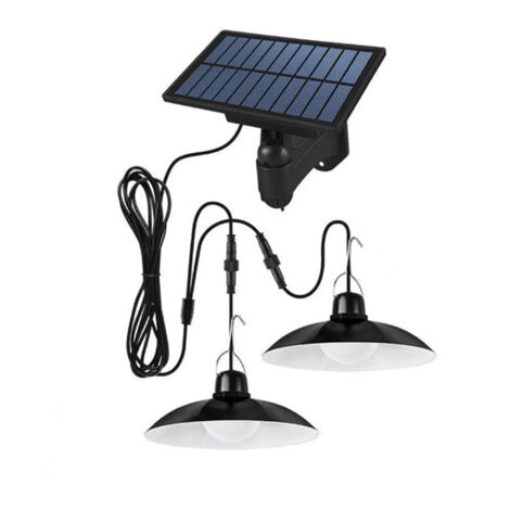 Suspension solaire, 1 à 2, ultra-lumineuse, éclairage intérieur/extérieur avec rallonge, convient aux tentes, au camping et aux patios, étanche, lumière blanche.