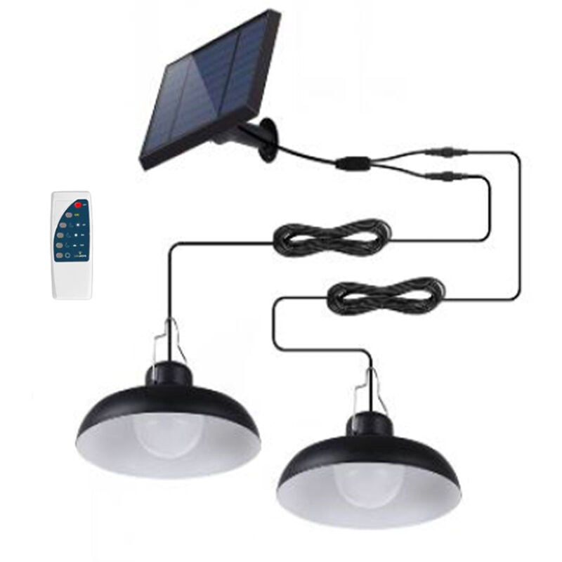 Double suspensions solaires waren Noir Metal D18cm