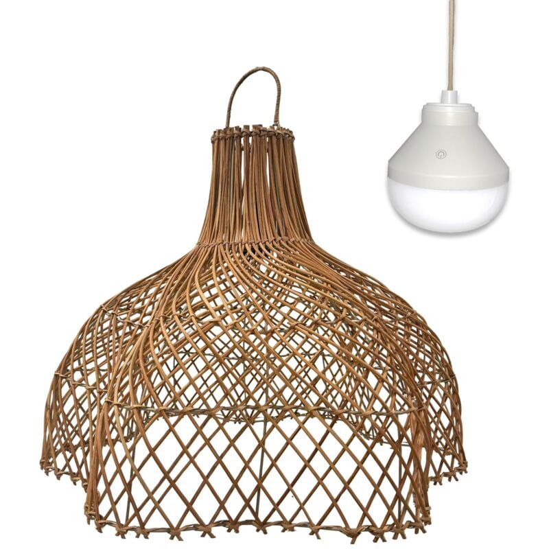 Suspension solaire bohème aria nomad Beige Rotin D60 cm