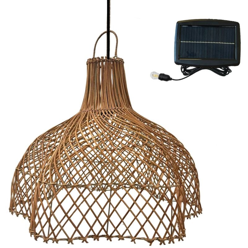 Suspension solaire bohème aria solar Marron Rotin D60 cm