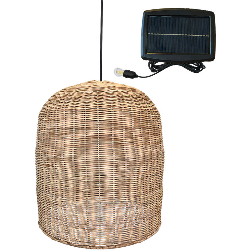 Suspension solaire bohème giacomo solar Beige Rotin H45cm