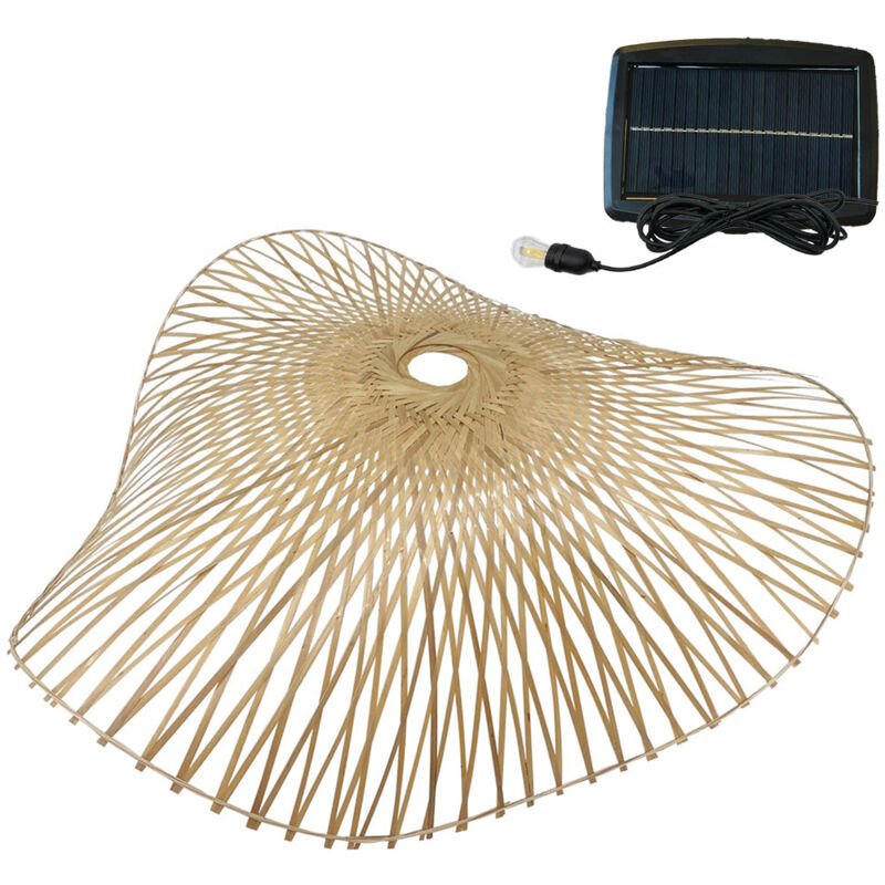 Suspension solaire bohème laia solar Beige Bambou D55cm
