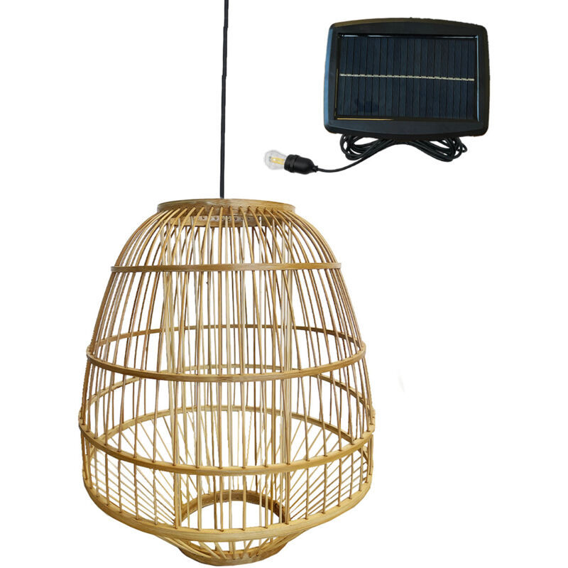 Suspension solaire bohème mykonos solar Beige Herbe marine H37cm