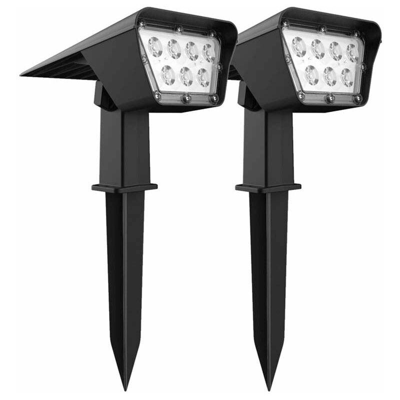 Lot de 2 spots solaires curtis Noir Plastique 200LM Lot de 2 spots solaires curtis Noir Plastique 200LM