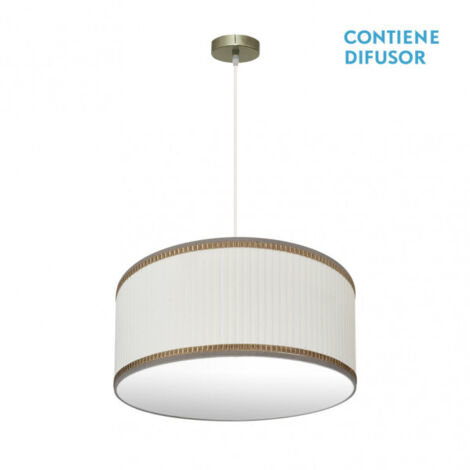 Suspension Soprano 2xe27 Cuir/beige Regx50x50 Cm