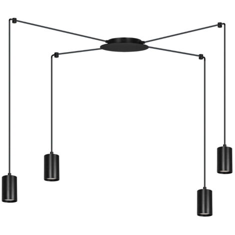 Suspension spots Emibig Traker noire 4xGU10 réglable