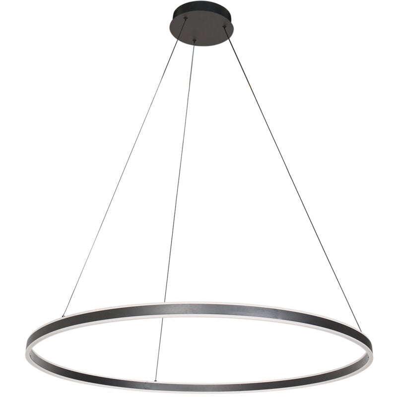 Steinhauer - suspension - Ringlux - noir - métal - ø 100cm - led