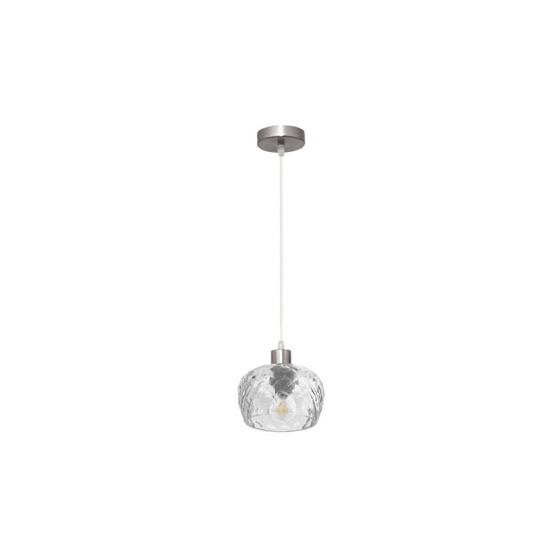 Estela Pendant 1xe27 Chrome Regx13x13x13 Cm w/ Transparent Cut Crystal Glass Shade - Fabrilamp