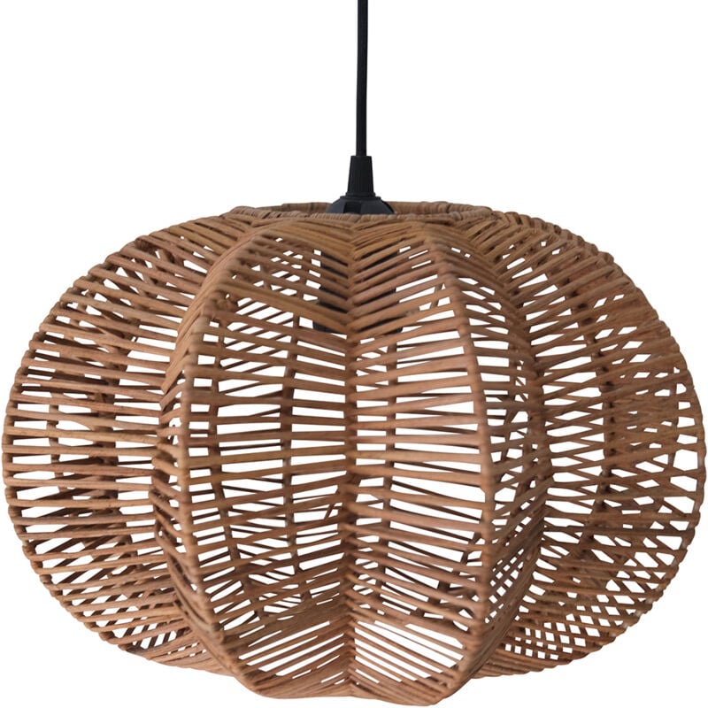 Privatefloor - Lustre de plafond en rotin - Suspension de style Boho Bali - Pya Naturel