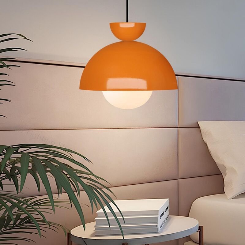 Suspension style coupole en métal et verre Capelina Ø25cm Orange Suspension style coupole en métal et verre Capelina Ø25cm Orange
