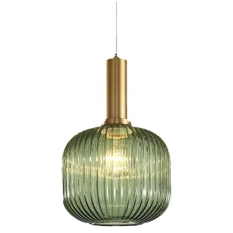 Suspension style industriel vintage, lustre avec douille E27, abat-jour vert, 20 cm - RAPANDA