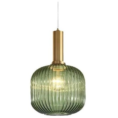 Suspension style industriel vintage, lustre avec douille E27, abat-jour vert, 20 cm - RAPANDA