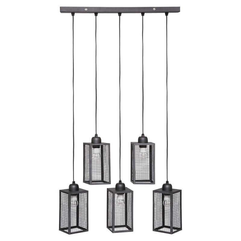 Atmosphera - Suspension style loft new-yorkais 'Hune' métal noir