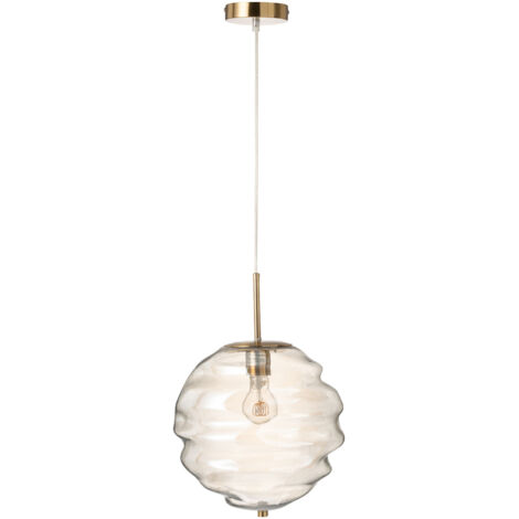 Suspension style ruche 30x30x34 cm en verre marron clair