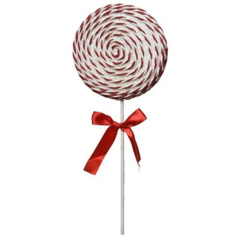 Suspension Sucette Rouge Et Blanc 28Cm