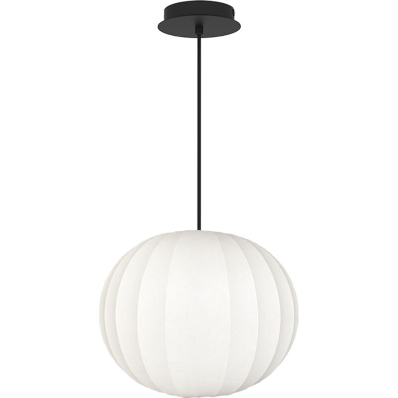 Suspension, Suspension abat jour blanc beloune S2 Noir en Fabric Aluminor