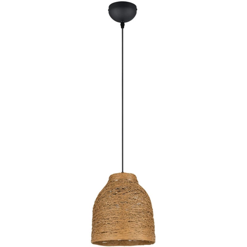 Suspension, Suspension bohème en papier tressé Joeline Marron en Papier Trio