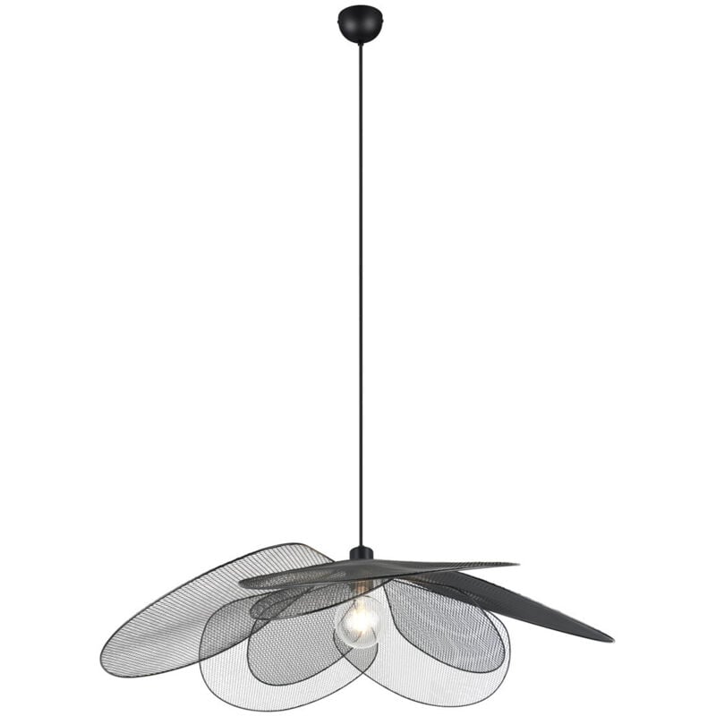 Suspension, Suspension Fleure cinq pétales ø 87 cm Noir en Metal Trio
