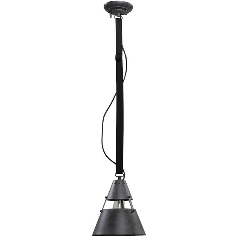 Suspension, Suspension Industrielle industrial petit modèle Noir en Metal, MANTRA