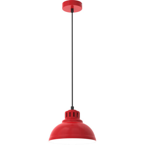 Suspension Sven rouge Ø21 intérieur blanc E27 15W Luminex