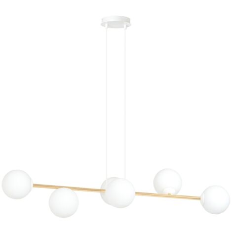 Suspension table Emibig Gravity 6xE14 blanc doré 110cm