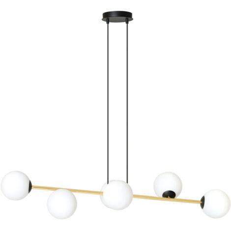 Suspension table Emibig Gravity 6xE14 noir blanc or