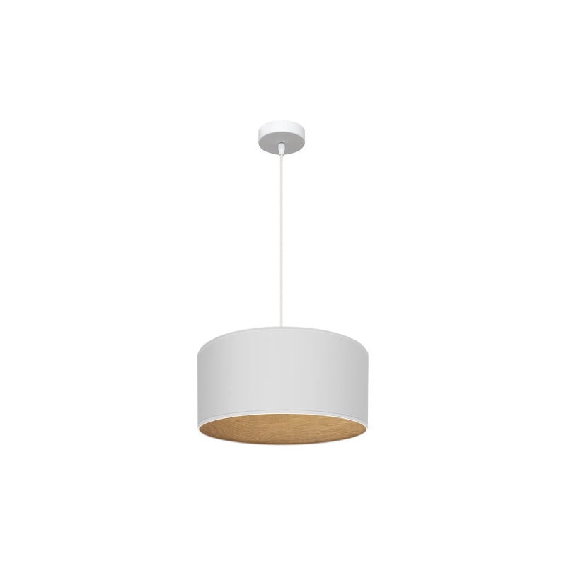 Pendentif tania 1xe27 blanc/blanc/bois clair regx40x40 cm