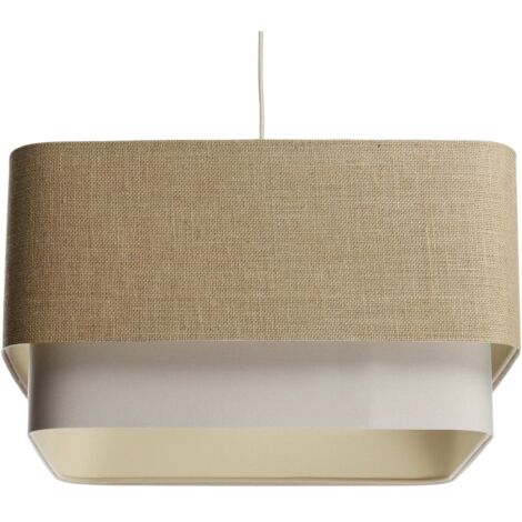 Suspension tendance en toile bicolore - Toile beige naturelle et crème doux