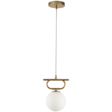 Suspension Tes dorée verre globe blanc G9 12W Sigma