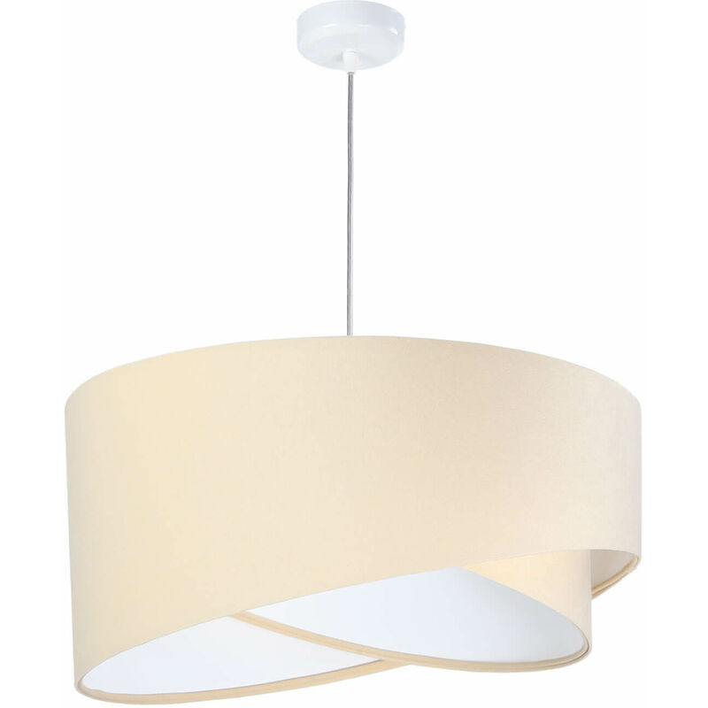Lampe à suspendre MADAN Crème Blanc rond Ø50cm