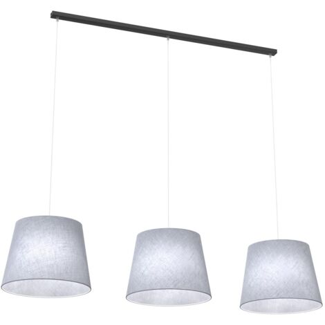 Suspension tissu grise 3 abat-jour E27 Epoca Emibig