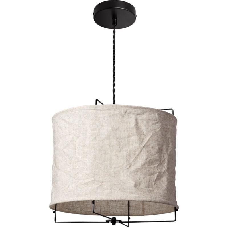 Ledkia - Suspension Tissu Zulu Blanc cassé