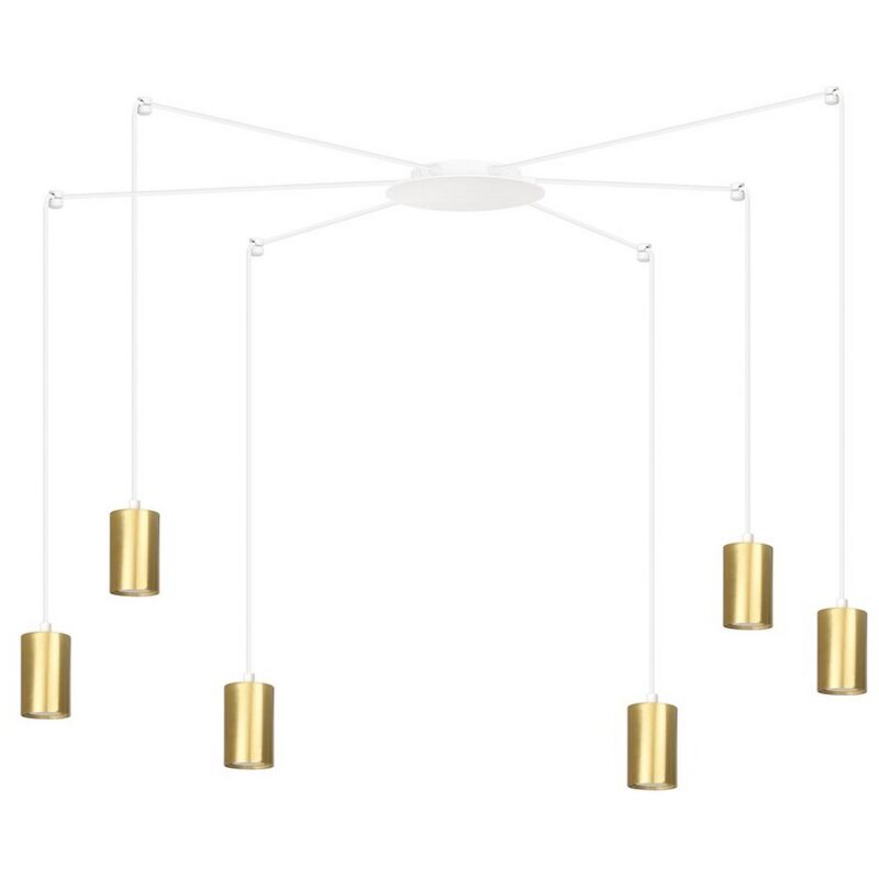 Suspension Traker, Acier peint par poudrage, Blanc, Or, 300x300x14 cm
