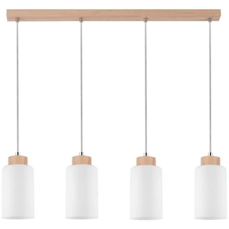 Epikasa - Suspension Trinity, Bois, Verre, Marron, Blanc, 9,5x75x110 cm