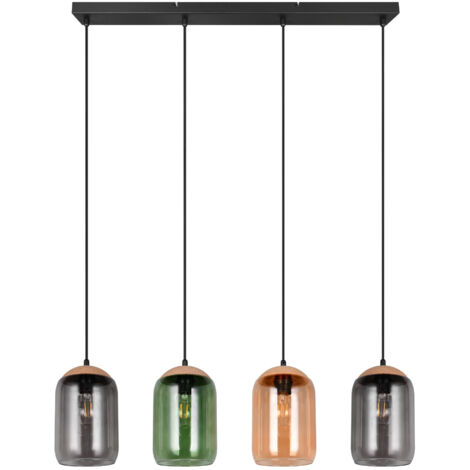 Suspension trio lighting cork 4xe27 max 10w noir mat - 364600417